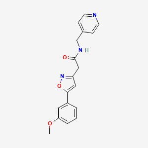 molecular formula C18H17N3O3 B6498353 2-[5-(3-methoxyphenyl)-1,2-oxazol-3-yl]-N-[(pyridin-4-yl)methyl]acetamide CAS No. 952986-75-3