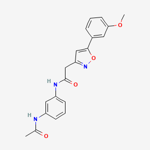 molecular formula C20H19N3O4 B6498358 N-(3-acetamidophenyl)-2-[5-(3-methoxyphenyl)-1,2-oxazol-3-yl]acetamide CAS No. 952986-79-7