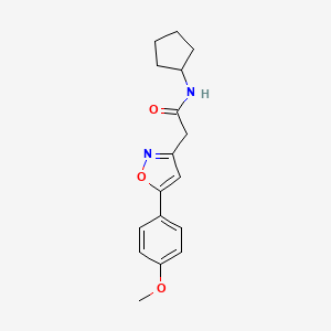 molecular formula C17H20N2O3 B6498379 N-cyclopentyl-2-[5-(4-methoxyphenyl)-1,2-oxazol-3-yl]acetamide CAS No. 953254-15-4