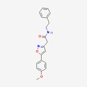molecular formula C20H20N2O3 B6498381 2-[5-(4-methoxyphenyl)-1,2-oxazol-3-yl]-N-(2-phenylethyl)acetamide CAS No. 953205-50-0