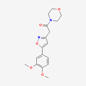 molecular formula C17H20N2O5 B6498386 2-[5-(3,4-dimethoxyphenyl)-1,2-oxazol-3-yl]-1-(morpholin-4-yl)ethan-1-one CAS No. 953256-00-3