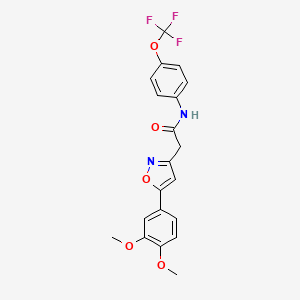 molecular formula C20H17F3N2O5 B6498396 2-[5-(3,4-dimethoxyphenyl)-1,2-oxazol-3-yl]-N-[4-(trifluoromethoxy)phenyl]acetamide CAS No. 953182-06-4