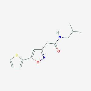 molecular formula C13H16N2O2S B6498412 N-(2-methylpropyl)-2-[5-(thiophen-2-yl)-1,2-oxazol-3-yl]acetamide CAS No. 953232-76-3