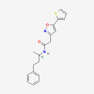 molecular formula C19H20N2O2S B6498418 N-(4-phenylbutan-2-yl)-2-[5-(thiophen-2-yl)-1,2-oxazol-3-yl]acetamide CAS No. 946316-81-0