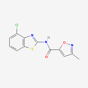 molecular formula C12H8ClN3O2S B6498452 N-(4-chloro-1,3-benzothiazol-2-yl)-3-methyl-1,2-oxazole-5-carboxamide CAS No. 946229-20-5