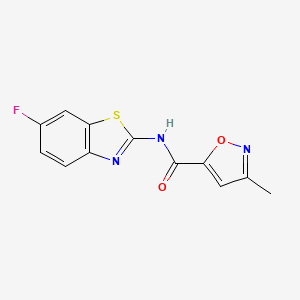 molecular formula C12H8FN3O2S B6498468 N-(6-fluoro-1,3-benzothiazol-2-yl)-3-methyl-1,2-oxazole-5-carboxamide CAS No. 946318-13-4