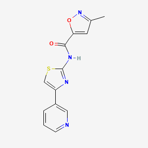 molecular formula C13H10N4O2S B6498476 3-methyl-N-[4-(pyridin-3-yl)-1,3-thiazol-2-yl]-1,2-oxazole-5-carboxamide CAS No. 946285-99-0
