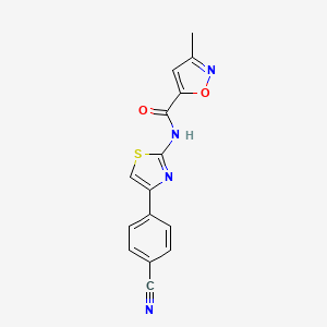 molecular formula C15H10N4O2S B6498478 N-[4-(4-cyanophenyl)-1,3-thiazol-2-yl]-3-methyl-1,2-oxazole-5-carboxamide CAS No. 946318-33-8