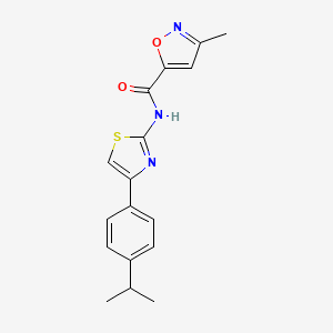 molecular formula C17H17N3O2S B6498482 3-methyl-N-{4-[4-(propan-2-yl)phenyl]-1,3-thiazol-2-yl}-1,2-oxazole-5-carboxamide CAS No. 946229-44-3