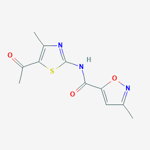 molecular formula C11H11N3O3S B6498484 N-(5-acetyl-4-methyl-1,3-thiazol-2-yl)-3-methyl-1,2-oxazole-5-carboxamide CAS No. 946286-19-7