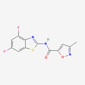 molecular formula C12H7F2N3O2S B6498517 N-(4,6-difluoro-1,3-benzothiazol-2-yl)-3-methyl-1,2-oxazole-5-carboxamide CAS No. 946205-03-4