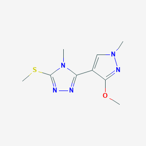 molecular formula C9H13N5OS B6498561 3-(3-methoxy-1-methyl-1H-pyrazol-4-yl)-4-methyl-5-(methylsulfanyl)-4H-1,2,4-triazole CAS No. 1014096-00-4