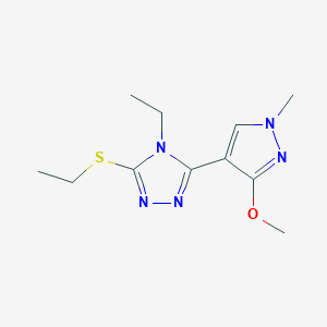 4-ethyl-3-(ethylsulfanyl)-5-(3-methoxy-1-methyl-1H-pyrazol-4-yl)-4H-1,2,4-triazole