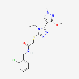 N-[(2-chlorophenyl)methyl]-2-{[4-ethyl-5-(3-methoxy-1-methyl-1H-pyrazol-4-yl)-4H-1,2,4-triazol-3-yl]sulfanyl}acetamide