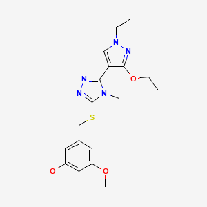 molecular formula C19H25N5O3S B6498648 3-{[(3,5-dimethoxyphenyl)methyl]sulfanyl}-5-(3-ethoxy-1-ethyl-1H-pyrazol-4-yl)-4-methyl-4H-1,2,4-triazole CAS No. 1013788-64-1