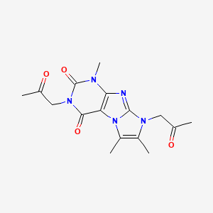 molecular formula C16H19N5O4 B6498666 1,6,7-trimethyl-3,8-bis(2-oxopropyl)-1H,2H,3H,4H,8H-imidazo[1,2-g]purine-2,4-dione CAS No. 878736-73-3
