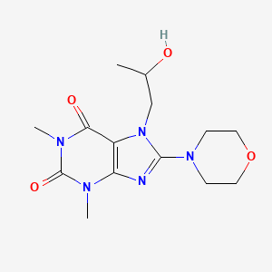 molecular formula C14H21N5O4 B6498688 7-(2-hydroxypropyl)-1,3-dimethyl-8-(morpholin-4-yl)-2,3,6,7-tetrahydro-1H-purine-2,6-dione CAS No. 23663-08-3