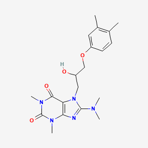 molecular formula C20H27N5O4 B6498699 8-(dimethylamino)-7-[3-(3,4-dimethylphenoxy)-2-hydroxypropyl]-1,3-dimethyl-2,3,6,7-tetrahydro-1H-purine-2,6-dione CAS No. 879071-11-1