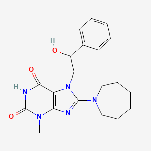 molecular formula C20H25N5O3 B6498704 8-(azepan-1-yl)-7-(2-hydroxy-2-phenylethyl)-3-methyl-2,3,6,7-tetrahydro-1H-purine-2,6-dione CAS No. 879071-98-4
