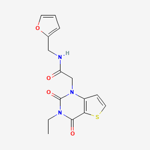 molecular formula C15H15N3O4S B6498705 2-{3-ethyl-2,4-dioxo-1H,2H,3H,4H-thieno[3,2-d]pyrimidin-1-yl}-N-[(furan-2-yl)methyl]acetamide CAS No. 879134-35-7