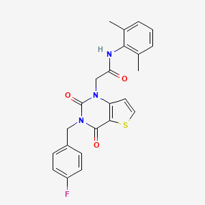 molecular formula C23H20FN3O3S B6498714 N-(2,6-dimethylphenyl)-2-{3-[(4-fluorophenyl)methyl]-2,4-dioxo-1H,2H,3H,4H-thieno[3,2-d]pyrimidin-1-yl}acetamide CAS No. 879139-98-7