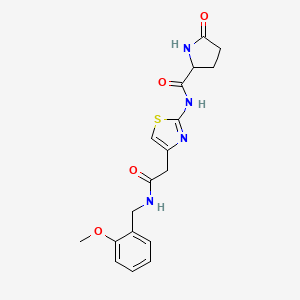 molecular formula C18H20N4O4S B6498736 N-[4-({[(2-methoxyphenyl)methyl]carbamoyl}methyl)-1,3-thiazol-2-yl]-5-oxopyrrolidine-2-carboxamide CAS No. 1048677-30-0