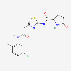 molecular formula C17H17ClN4O3S B6498754 N-(4-{[(5-chloro-2-methylphenyl)carbamoyl]methyl}-1,3-thiazol-2-yl)-5-oxopyrrolidine-2-carboxamide CAS No. 1048678-50-7