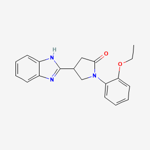 molecular formula C19H19N3O2 B6498757 4-(1H-benzimidazol-2-yl)-1-(2-ethoxyphenyl)pyrrolidin-2-one CAS No. 878694-51-0