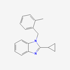 molecular formula C18H18N2 B6498764 2-cyclopropyl-1-[(2-methylphenyl)methyl]-1H-1,3-benzodiazole CAS No. 878706-42-4