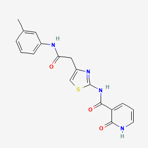 molecular formula C18H16N4O3S B6498769 N-(4-{[(3-methylphenyl)carbamoyl]methyl}-1,3-thiazol-2-yl)-2-oxo-1,2-dihydropyridine-3-carboxamide CAS No. 946258-18-0