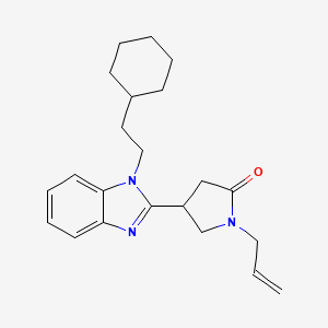 molecular formula C22H29N3O B6498780 4-[1-(2-cyclohexylethyl)-1H-1,3-benzodiazol-2-yl]-1-(prop-2-en-1-yl)pyrrolidin-2-one CAS No. 878692-38-7