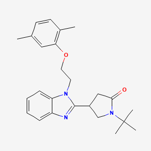 molecular formula C25H31N3O2 B6498789 1-tert-butyl-4-{1-[2-(2,5-dimethylphenoxy)ethyl]-1H-1,3-benzodiazol-2-yl}pyrrolidin-2-one CAS No. 878694-18-9