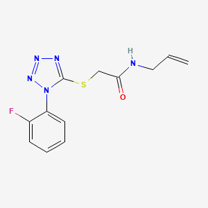 molecular formula C12H12FN5OS B6498796 2-{[1-(2-fluorophenyl)-1H-1,2,3,4-tetrazol-5-yl]sulfanyl}-N-(prop-2-en-1-yl)acetamide CAS No. 878702-25-1
