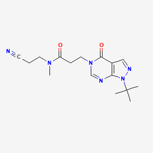 molecular formula C16H22N6O2 B6498804 3-{1-tert-butyl-4-oxo-1H,4H,5H-pyrazolo[3,4-d]pyrimidin-5-yl}-N-(2-cyanoethyl)-N-methylpropanamide CAS No. 952970-07-9