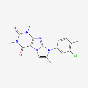 molecular formula C17H16ClN5O2 B6498839 8-(3-chloro-4-methylphenyl)-1,3,7-trimethyl-1H,2H,3H,4H,8H-imidazo[1,2-g]purine-2,4-dione CAS No. 878728-85-9