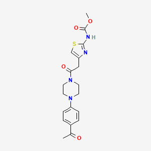 molecular formula C19H22N4O4S B6498887 methyl N-(4-{2-[4-(4-acetylphenyl)piperazin-1-yl]-2-oxoethyl}-1,3-thiazol-2-yl)carbamate CAS No. 946313-89-9