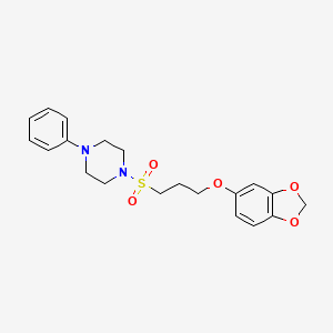 molecular formula C20H24N2O5S B6498934 1-[3-(2H-1,3-benzodioxol-5-yloxy)propanesulfonyl]-4-phenylpiperazine CAS No. 946315-19-1