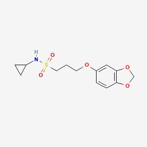 molecular formula C13H17NO5S B6498943 3-(2H-1,3-benzodioxol-5-yloxy)-N-cyclopropylpropane-1-sulfonamide CAS No. 946315-79-3