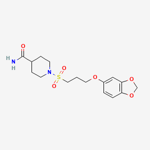 molecular formula C16H22N2O6S B6498954 1-[3-(2H-1,3-benzodioxol-5-yloxy)propanesulfonyl]piperidine-4-carboxamide CAS No. 946214-16-0