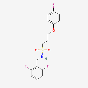 molecular formula C16H16F3NO3S B6498961 N-[(2,6-difluorophenyl)methyl]-3-(4-fluorophenoxy)propane-1-sulfonamide CAS No. 946320-57-6