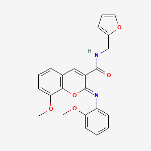 (2Z)-N-[(furan-2-yl)methyl]-8-methoxy-2-[(2-methoxyphenyl)imino]-2H-chromene-3-carboxamide