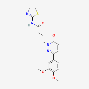 molecular formula C19H20N4O4S B6499028 4-[3-(3,4-dimethoxyphenyl)-6-oxo-1,6-dihydropyridazin-1-yl]-N-(1,3-thiazol-2-yl)butanamide CAS No. 953187-41-2