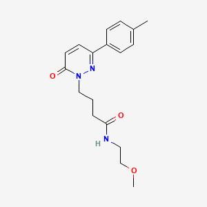 molecular formula C18H23N3O3 B6499035 N-(2-methoxyethyl)-4-[3-(4-methylphenyl)-6-oxo-1,6-dihydropyridazin-1-yl]butanamide CAS No. 952967-66-7