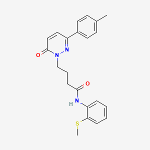 molecular formula C22H23N3O2S B6499044 4-[3-(4-methylphenyl)-6-oxo-1,6-dihydropyridazin-1-yl]-N-[2-(methylsulfanyl)phenyl]butanamide CAS No. 946267-77-2