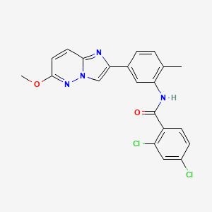 molecular formula C21H16Cl2N4O2 B6499070 2,4-dichloro-N-(5-{6-methoxyimidazo[1,2-b]pyridazin-2-yl}-2-methylphenyl)benzamide CAS No. 946323-05-3