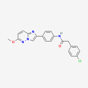 molecular formula C21H17ClN4O2 B6499078 2-(4-chlorophenyl)-N-(4-{6-methoxyimidazo[1,2-b]pyridazin-2-yl}phenyl)acetamide CAS No. 953150-87-3
