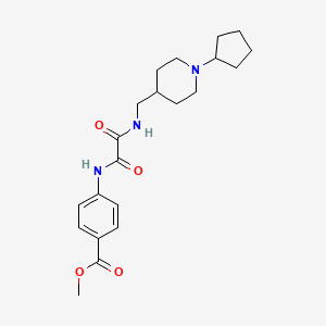 molecular formula C21H29N3O4 B6499151 methyl 4-({[(1-cyclopentylpiperidin-4-yl)methyl]carbamoyl}formamido)benzoate CAS No. 952976-60-2