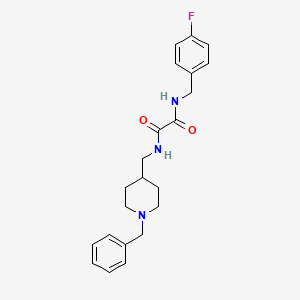 molecular formula C22H26FN3O2 B6499159 N-[(1-benzylpiperidin-4-yl)methyl]-N'-[(4-fluorophenyl)methyl]ethanediamide CAS No. 953200-94-7