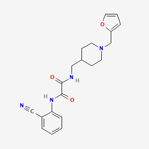 molecular formula C20H22N4O3 B6499187 N'-(2-cyanophenyl)-N-({1-[(furan-2-yl)methyl]piperidin-4-yl}methyl)ethanediamide CAS No. 953230-00-7