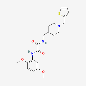 molecular formula C21H27N3O4S B6499196 N-(2,5-dimethoxyphenyl)-N'-({1-[(thiophen-2-yl)methyl]piperidin-4-yl}methyl)ethanediamide CAS No. 953159-41-6